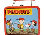 Peanuts Mini Lunch Box Collector&#39;s Tin 1997 Baseball Snoopy Charlie Lucy... - £19.84 GBP