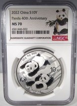 2022 China $10Y Panda 40th Anniversary NGC MS70 AN914 - £68.92 GBP