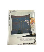 Vogart Crewel Creative Stitchery 774B Jeans Pillow Kit Vintage 1975 Country - £15.15 GBP