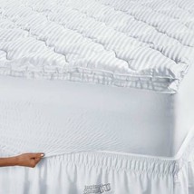 BedTite Satin Stripe Bed Topper Queen - £75.75 GBP