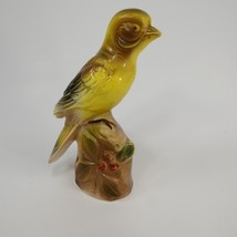 Vintage Japan Yellow Bird On Stump Old Vintage Figurine Nick Knack 4.75&quot;... - $20.00