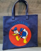Vintage Walt Disney Mickey Mouse Donald Duck Tote Carry Lunch Bag 10x10.5 Blue - £13.20 GBP