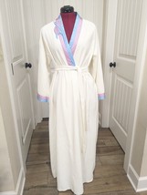 Vintage Vanity Fair robe Small seashells velour satin blue purple ivory 70s 80s - £46.39 GBP