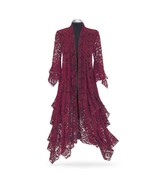 DEEP BURGUNDY ARTDECO STEVIE NICK&#39;S STYLE LACE GYPSY BOHEMIAN DELUXE DUSTER - $338.49 CAD