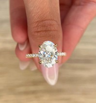 4.08 Carat Oval Shape F/VS1 Lab Grown Diamond Engagement Ring 14k Yellow... - $2,439.53