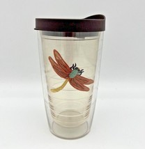 Tervis Tumbler 16oz Dragonfly with Brown Lid Travel Cup  - £11.95 GBP