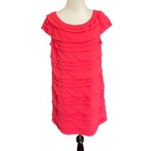 French Connection Womens Sheath Dress Pink Mini Boat Neck Cap Sleeve Ruf... - £17.11 GBP