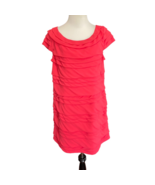 French Connection Womens Sheath Dress Pink Mini Boat Neck Cap Sleeve Ruf... - $413.77 MXN