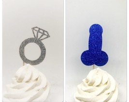 Bachelorette cupcake toppers, bachelorette party decor, penis cupcake to... - $8.17