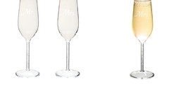 Glasses &#39;Mr and Mrs&#39; Champagne Toasting Flutes for Bride and Groom - £41.40 GBP