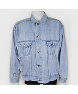 Y2K Denim Jacket Mens Sz L Pepsi Distressed Trucker Blue Jean 90s Relaxe... - $599.87 MXN