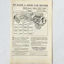 Vintage 1923 Copper &amp; Brass Research Association Print Ad Antique Car Sc... - £5.18 GBP