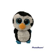 Ty Big Eye Beanie Boos Penguin Waddles Blue Glitter Eyes - £7.24 GBP