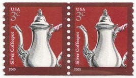 Scott 3759 - Silver Coffeepot - 3¢ Stamp Coil Pair - MNH - £0.94 GBP
