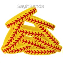 10 Softball Theme Wristbands. Quality Debossed Color Filled Wrist Band B... - £10.95 GBP