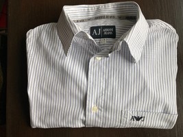 AJ ARMANI Jeans Mens Designer Long Sleeve Shirt, Cotton, Excellent Condi... - $10.96