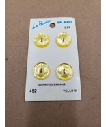 La Bouton 4 count 2 hole 5/8 inch 16mm Yellow Buttons on Card Unused Blu... - $4.90