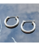 14K WHITE GOLD HOOP 1.8 mm.  EARRINGS HINGED CLAPS - $165.65 CAD