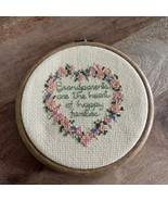 Finished Crosstitch “Grandparents Are The Heart Of..” Framed In Hoop Vin... - $271.72 MXN