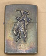 Vintage 1994 Marlboro Bucking Bronco Emblem Brass Zippo Lighter - $48.51