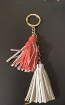 Tasseled Keychain Red White - $8.00