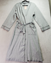 HEARTNICE Robe Womens Medium Gray Jersey Knit Long Sleeve Drawstring Open Front - £17.62 GBP
