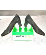 VINT. SACHA, LONDON- ASH, NUBUCK SUEDE LEATHER HEELS-QUILTED PATTERN-Sz:... - $34.65