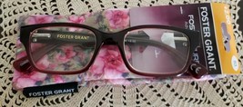 Foster Grant +2.00 ~Dk Red Plastic Frame Reading Glasses ~ Roxanna ~ TG0317 ~ C1 - £17.57 GBP