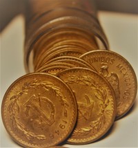 Gem Unc Roll (50) Mexico 1946 Centavo Coins~Toned - £166.67 GBP