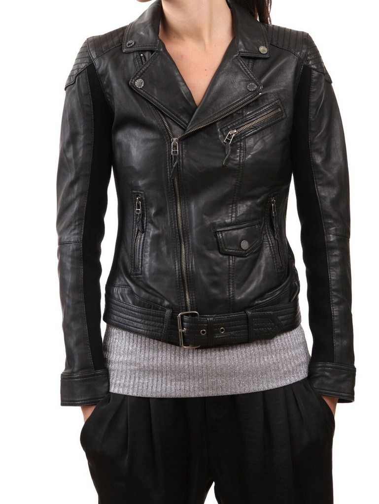 Primary image for Women Leather Jacket Slim fit Biker Motorcycle Genuine Lambskin Jacket WJ068