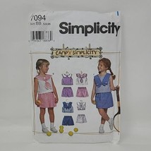 Simplicity 7094 girl TOPS SHORTS Sets 5-6x chest 24-25.5  pattern Uncut ... - £5.98 GBP