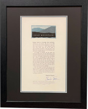 Charles Frazier signed 1997 Cold Mountain Book 9.5x16 Broadside 16x20 Custom Fra - £196.54 GBP