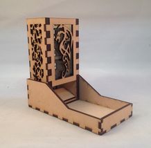 Dragon v4 Dice Tower &amp; Tray Glass Green Acrylic Window COMPACT DESIGN La... - $29.69