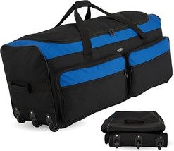 TRAVELERS CLUB ADVENTURE ROLLING TRAVEL DUFFEL BAG 36&quot;  - BLUE - $42.56
