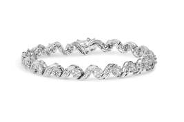 Exquisite 14k White Gold Diamond Cluster Spiral Link Bracelet - $3,690.00