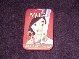 Mulan Movie on Video Promotional Pinback Button, Pin - $5.95