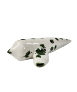 Ocarina Instrument Ceramic Porcelain Green Leaf Decorated Marked w/ 6 or... - £88.18 GBP