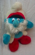 Vintage Smurfs Papa Smurf In Captain Outfit 10&quot; Plush Stuffed Animal - £19.43 GBP