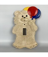 Vintage Ceramic Bear Baby Nursery Switch Plate Balloon Bear Switchplate - $13.44