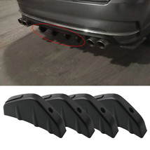 Universal 4PCS Rear Bumper Diffuser Fin Spoiler Lip 4 Wing Splitter Black Matt - £8.65 GBP