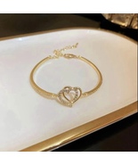 Double Love Heart Charm Bracrlet for Women - £9.37 GBP