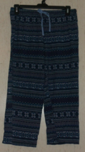New Womens Nautica Navy W/ Snowflakes Stripe Knit Pajama Lounge Pants Size M - £19.73 GBP