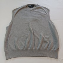Polo by Ralph Lauren Men’s Gray Pima Cotton Italian Yarn Vest Sweater Si... - $18.01