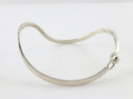 Modernist Wavy Sterling Silver BANGLE BRACELET - Vintage MEXICO - £28.06 GBP