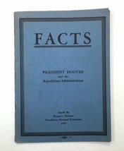 1932 President Hoover Republican National Committee Brochure FACTS No Re... - $7.00