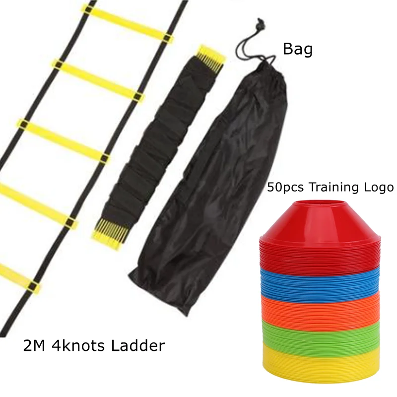 26Ft/8M 16 Rung 50 Disc Cones Flexibility Agility Ladders Telescopic Speed Train - £179.04 GBP