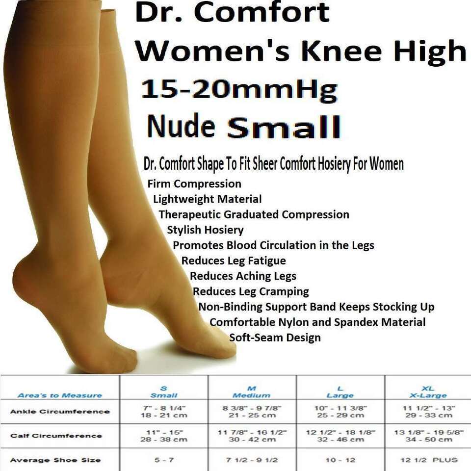 Dr. Comfort Sheer Comfort Knee High 15-20 Nude Small - $14.55