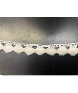 4 Yards white cotton crochet edge Narrow   lace trim 1/2” - $6.79