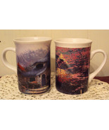 Thomas Kinkade Coffee Mug LOT 2004 Stepping Stone &amp; Lilac Cottage Tea Cup - £15.79 GBP