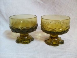 Vintage Indiana Green Glass Stemmed Sherbet Ice Cream Dessert Bowls Set ... - £11.19 GBP